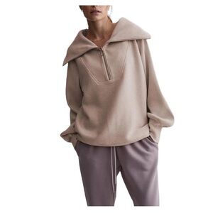 Varley Vine 1/2 Zip Pullover in taupe marl
